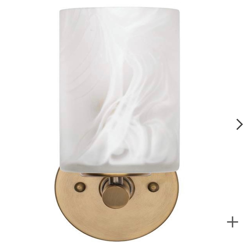 West Elm Streamer Glass Antique Brass Wall Sconce Light